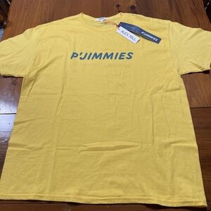 NWT ALEX MILL P'jimmies Yellow Blue Graphic Short Sleeve Cotton Sleep Tee Size L